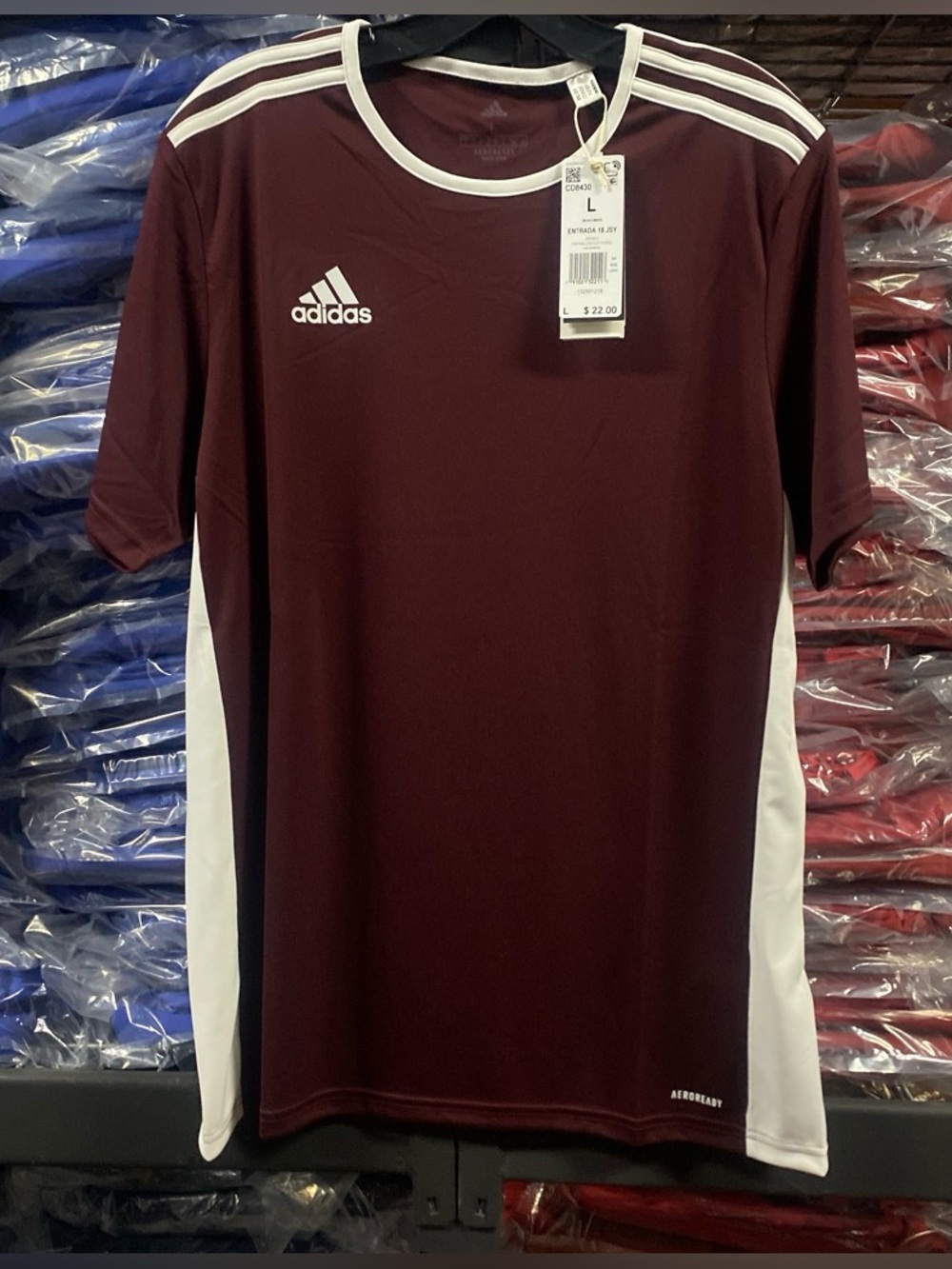 Vintage 2010’s Adidas Entrada 18 Soccer Jersey NWT Men’s Large Maroon/Wht CD8430